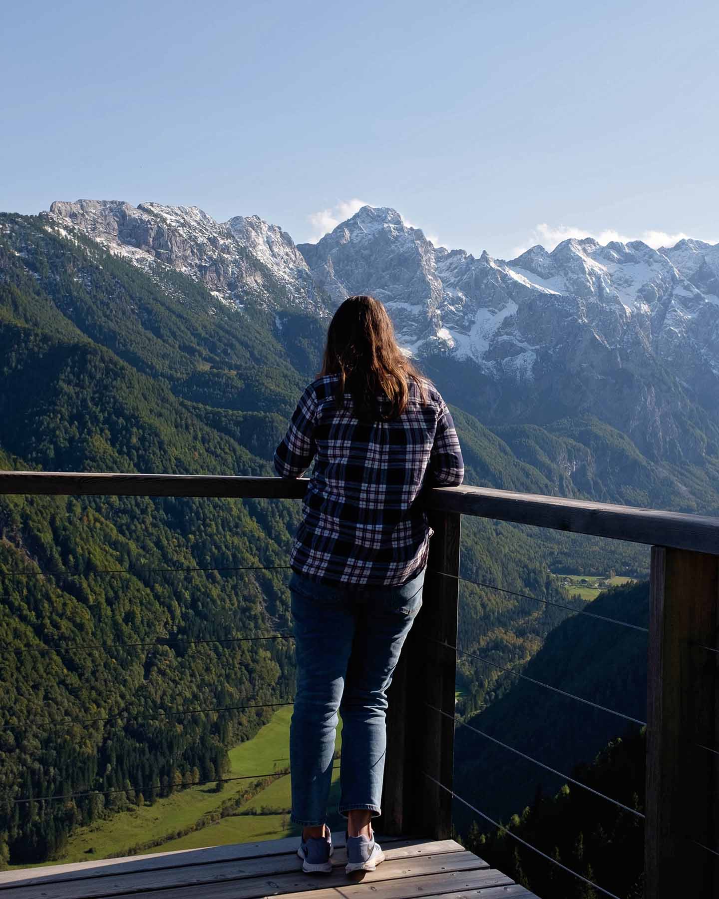 Woman staring at the mountains